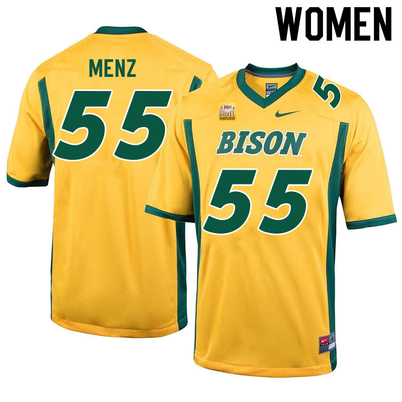Women #55 Kole Menz North Dakota State Bison College Football Jerseys Sale-Yellow